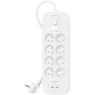 Listwa antyprzepięciowa Belkin SurgePlus SRB004CA2M - 8 gniazd, 2x USB-C, 2 m