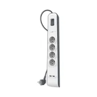 Listwa antyprzepięciowa Belkin 525J BSV401CA2M - 4 gniazda, 2 m, Biała, Szara - BSV401CA2M | Sklep ITnes.pl - IT for BUSINESS