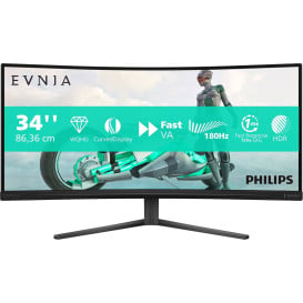 Monitor Philips 34M2C3500L/00 - 34"/3440x1440 (UWQHD)/180Hz/21:9/zakrzywiony/VA/HDR/0,03 ms/Czarny