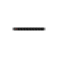 Listwa zasilająca Rack PDU Lanberg PDU-09E-0300-BK - 1U, 9 gniazd "francuskich" (NF C 61-314), przewód 3m