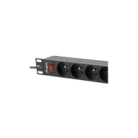 Listwa zasilająca Rack PDU Lanberg PDU-09E-0300-BK - 1U, 9 gniazd "francuskich" (NF C 61-314), przewód 3m