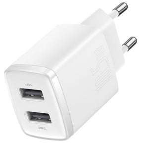 Ładowarka sieciowa Baseus Compact Charger 2U 10,5W CCXJ010202 - 2x USB-A, 2A, Biała