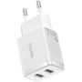 Ładowarka sieciowa Baseus Compact Charger 2U 10,5W CCXJ010202 - 2x USB-A, 2A, Biała