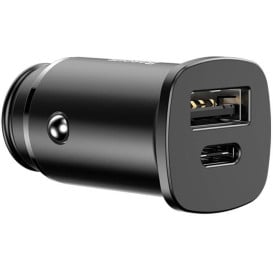 Ładowarka samochodowa Baseus Square metal A+C 30W PPS Car Charger BS-C15C CCALL-AS01 - USB-A, USB-C, 30W, QC4.0+, PD 3.0, Czarna