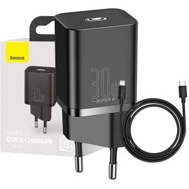 Ładowarka sieciowa Baseus Super Si Quick Charger 1C 30W CCSUP-J01 - USB-C, PD 3.0, QC 3.0, Czarna