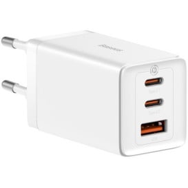 Ładowarka sieciowa Baseus GaN5 Pro 2C+U 65W CCGP120202 - 1x USB-A, 2x USB-C, QC4.0, Biała