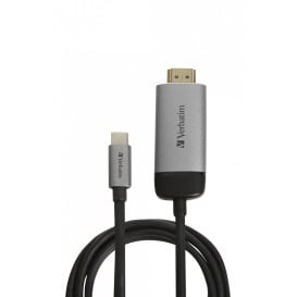 Kabel Verbatim USB-C do HDMI 49144 - 1,5m, USB-C 3.2 Gen 1, HDMI 4K 60Hz, Czarny