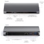 Stacja dokująca Satechi Thunderbolt 4 Dock ST-UCT4DM-EU - 1x TB4 96W, 3x TB4 15W, 1x LAN, 3x USB-A 3.2, USB-A 2.0, SD, Audio