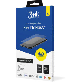 Niepękające szkło hybrydowe 3mk FlexibleGlass Max Black do iPhone 16 Pro 5903108597845