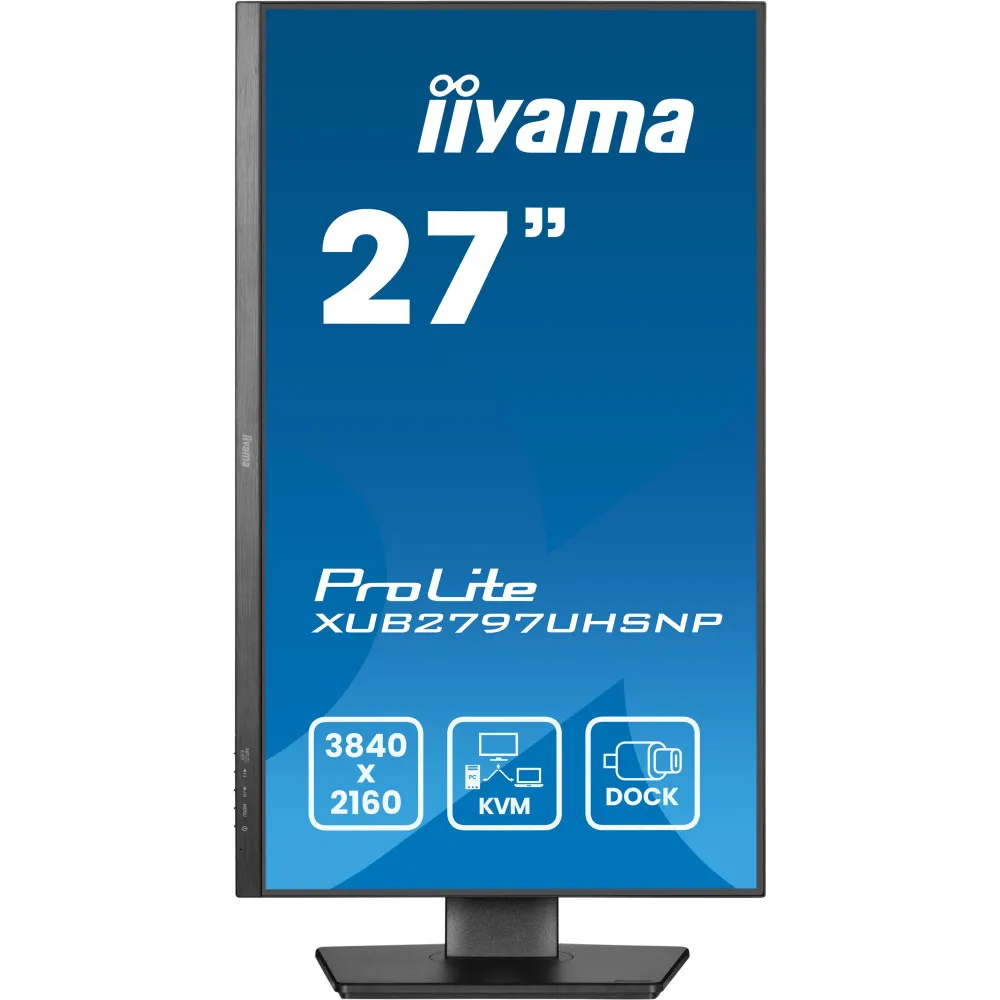 Monitor iiyama ProLite XUB2797UHSNP-B1 - 27"/3840x2160 (4K)/60Hz/IPS/4 ms/pivot/USB-C/Czarny