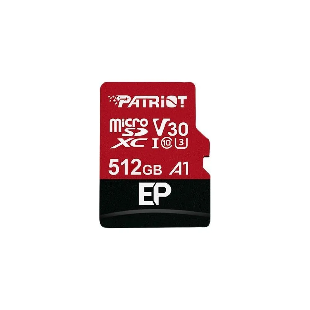 Karta pamięci Patriot EP Series MicroSDXC 512GB Class V30 + adapter PEF512GEP31MCX - Czerwona, Czarna | Sklep ITnes.pl - IT for 