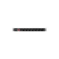 Listwa zasilająca Rack PDU Lanberg PDU-07F-0200-BK - , 1U, 7 gniazd "schuko" (DIN VDE 0620-1), przewód 2m