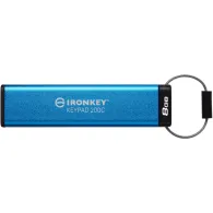 Pendrive Kingston IronKey Keypad 200 8 GB IKKP200C/8GB - USB-C, FIPS 140-3 Lvl 3 Pending AES-256 Encrypted, Niebieski
