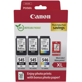 Zestaw tuszów Canon 2x PG-545XL/CL-546XL Black Color 8286B015 - Oryginał, Czarny do 800 stron, Kolor do 300 stron, Papier foto