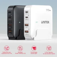 Ładowarka biurkowa Unitek P1228AWH01-EU 70W - 2x USB-A 2x USB-C, Biała