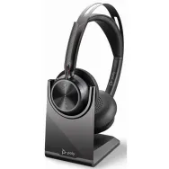Słuchawki bezprzewodowe nauszne Poly Voyager Focus 2 UC USB-A + ładowarka 213727-01 - Czarne | Sklep ITnes.pl - IT for BUSINESS