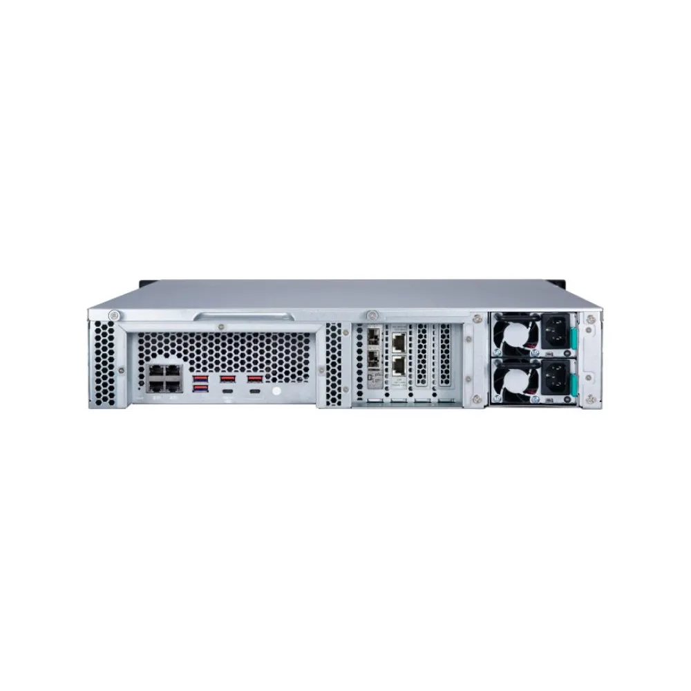 Serwer NAS QNAP Rack TS-H1283XU-RP-E2136-8Y6M - Rack (1U)/Intel Xeon E-2136/32 GB RAM/16 TB/12 wnęk/hot-swap