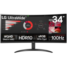 Monitor LG UltraWide 34WR50QK-B - 34"/3440x1440 (UWQHD)/21:9/VA/5 ms/Czarny