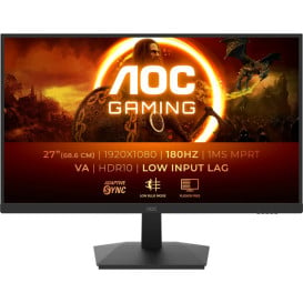 Monitor AOC Gaming 27G15N2 - 27"/1920x1080 (Full HD)/180Hz/Fast VA/HDR/1 ms/Czarny