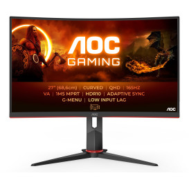 Monitor AOC CQ27G2S/BK - 27"/2560x1440 (QHD)/165Hz/zakrzywiony/VA/HDR/1 ms/pivot/Czarno-czerwony