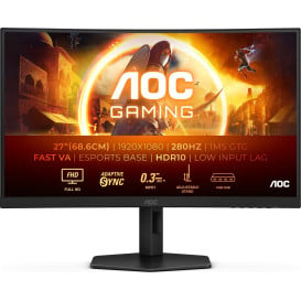 Monitor AOC C27G4ZXU - 27"/1920x1080 (Full HD)/280Hz/zakrzywiony/Fast VA/HDR/1 ms/Czarny