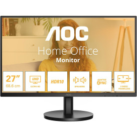 Monitor AOC U27B3A - 27"/3840x2160 (4K)/60Hz/IPS/HDR/4 ms/Czarny