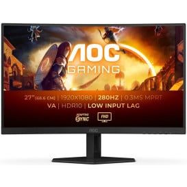 Monitor AOC C27G4ZXE - 27"/1920x1080 (Full HD)/280Hz/zakrzywiony/Fast VA/1 ms/Czarny