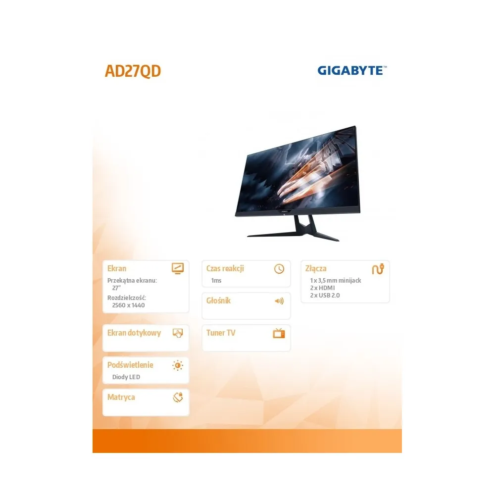 Gigabyte Aorus AD27QD AD27QD-EK - zdjęcie