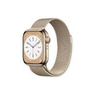 Smartwatch Apple Watch Series 8 45mm GPS + Cellular stal nierdzewna złoty z bransoletą mediolańską złotą - MNKQ3WB/A | Sklep ITn