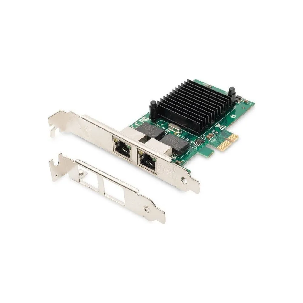 Karta sieciowa LAN Digitus DN-10132, 2x 100|1000Mbps RJ45, PCI-E, low profile | Sklep ITnes.pl, IT for BUSINESS