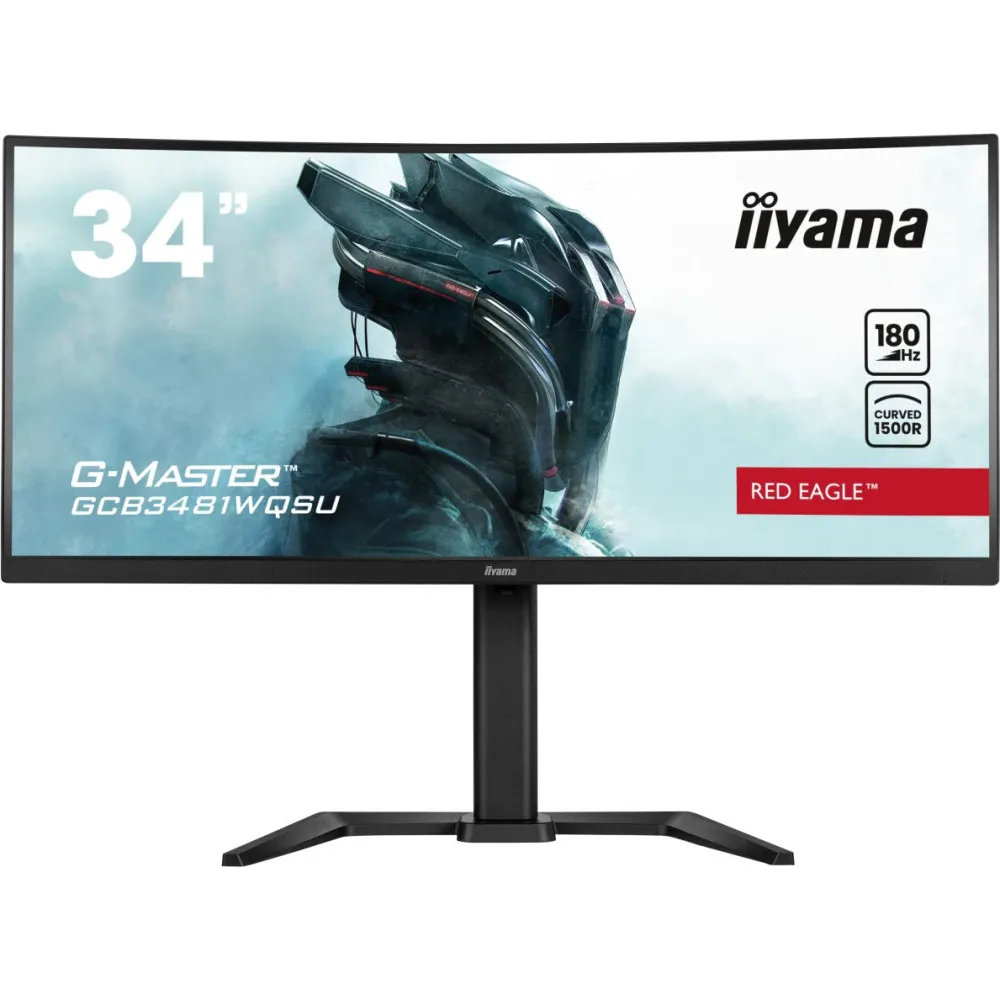 Monitor iiyama G-MASTER GCB3481WQSU-B1, 34", 3440x1440 (UWQHD), 180Hz, 21:9, zakrzywiony, VA, FreeSync, HDR, 0,300 ms, Czarny | 