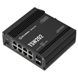 Switch przemysłowy Teltonika TSW202 - Zarządzalny, L2, 8x 1GbE RJ45,2x 1GbE SFP, PoE+ 240W, DIN, TSW202000000