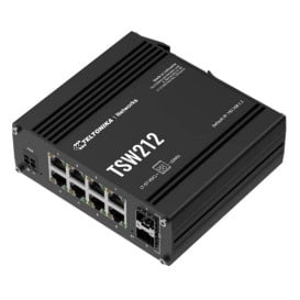 Switch przemysłowy Teltonika TSW212 - zarządzalny, L2, 8x 1GbE RJ45, 2x 1GbE SFP, TSW212000000