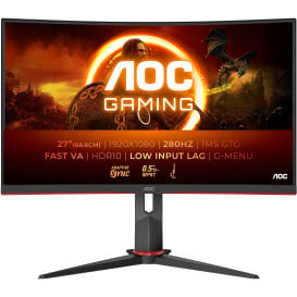 Monitor AOC C27G2Z3/BK - 27"/1920x1080 (Full HD)/280Hz/zakrzywiony/Fast VA/HDR/1 ms/Czarny