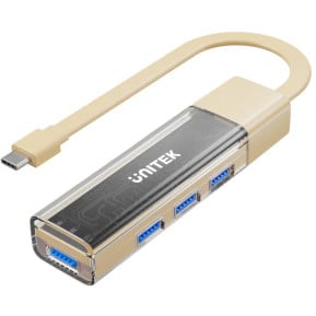 Hub USB Unitek Bi-Directional Hub USB-C with Detachable Cable H1319ACL01 - USB-C do 4x USB-A, Kremowy