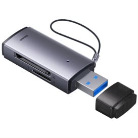 Czytnik kart pamięci Baseus WKQX060013 - USB 3.0, SD i microSD, Szary