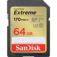 Karta pamięci SanDisk Extreme SDXC 64GB 170/80 MB/s V30 UHS-I U3 SDSDXV2-064G-GNCIN - Kolor złoty, Szara | Sklep ITnes.pl - IT f
