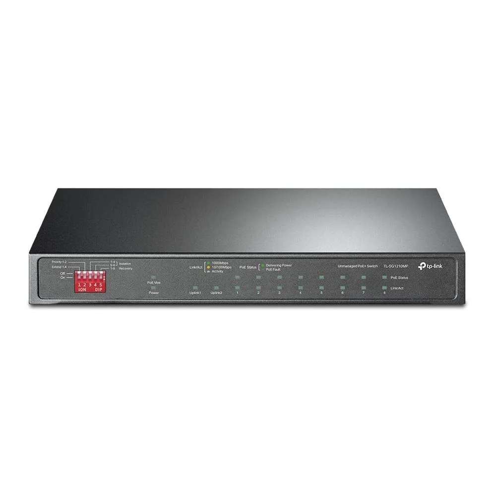 Switch niezarządzalny TP-Link TL-SG1210MP, 10x 10|100|1000Mbps, 8 portów POE+, budżet mocy 123W | Sklep ITnes.pl, IT for BUSINES