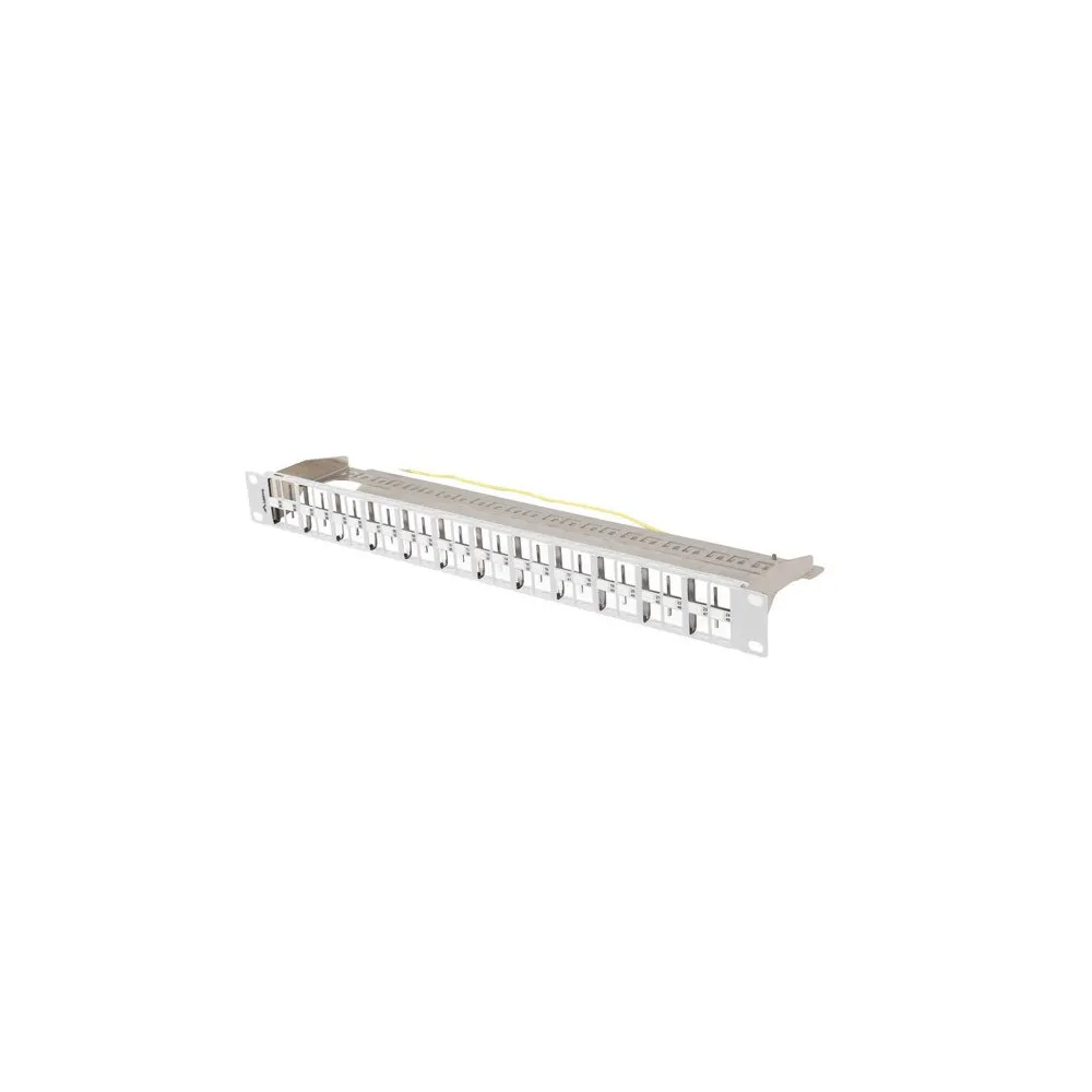 Patchpanel 19" Lanberg PPKS-1248-S - pusty, 48 portów, 1U, do modułów Keystone, szary