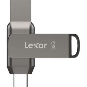 Pendrive Lexar 64GB JumpDrive Dual Drive D400 LJDD400064G-BNQNG - USB 3.1, 130MB|s, Szary