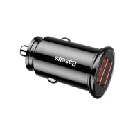 Ładowarka samochodowa Baseus Circular BS-C16Q1 CCALL-YD01 - 2x USB-A, QC3.0, 5A, 30W, Czarna