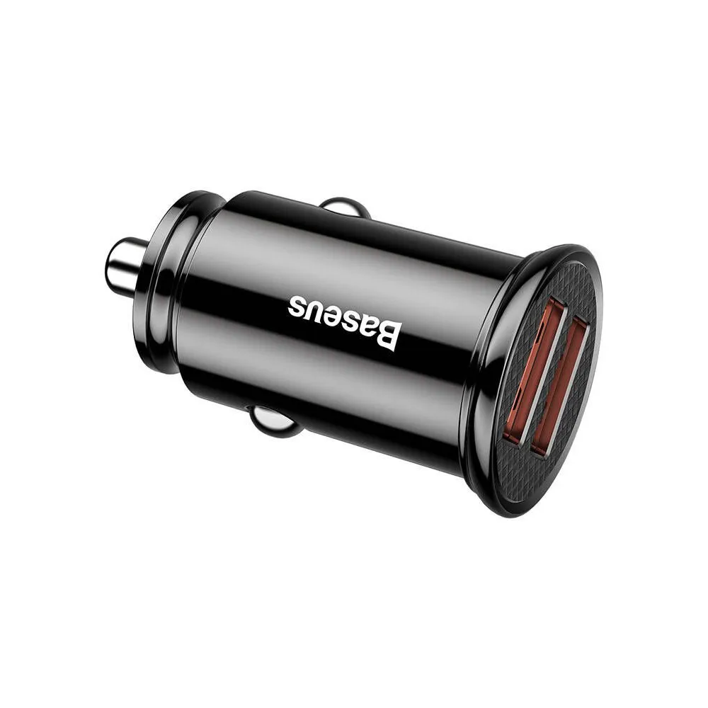 Ładowarka samochodowa Baseus Circular BS-C16Q1 CCALL-YD01 - 2x USB-A, QC3.0, 5A, 30W, Czarna