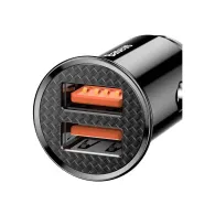 Ładowarka samochodowa Baseus Circular BS-C16Q1 CCALL-YD01 - 2x USB-A, QC3.0, 5A, 30W, Czarna