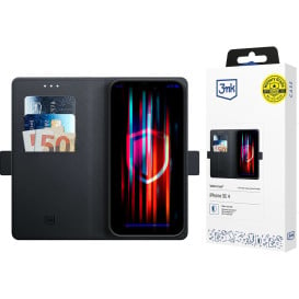 Etui z klapką na smartfon 3mk Wallet Case do iPhone 16e 5903108564816 - Czarne