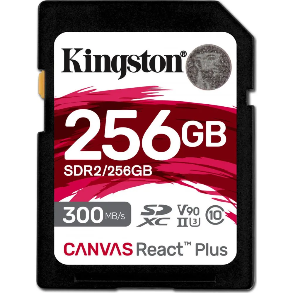 Karta pamięci Kingston SD 256GB Canvas React Plus 300/260 UHS-II U3 SDR2/256GB - Czarna | Sklep ITnes.pl - IT for BUSINESS