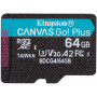 Karta pamięci Kingston microSDXC Canvas Go Plus 64GB SDCG4/64GBSP - Class 10, UHS-I, U3, V30, A2