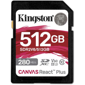 Karta pamięci Kingston Canvas React Plus SDXC 512 GB SDR2V6/512GB - Class 10, UHS-II, U3, V60
