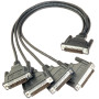 Kabel MOXA Serial M44 męski do 4x DB25 męski CBL-M44M25X4-50 - 50 cm, do kart CP-114EL, Czarny