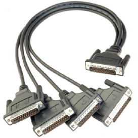 Kabel MOXA Serial M44 męski do 4x DB25 męski CBL-M44M25X4-50 - 50 cm, do kart CP-114EL, Czarny
