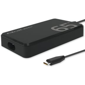 Ładowarka sieciowa Qoltec 65W GaN Super Fast Slim 52421 - PD/ 5-20V/ 3.25A/ USB-C 3.1/ Czarna